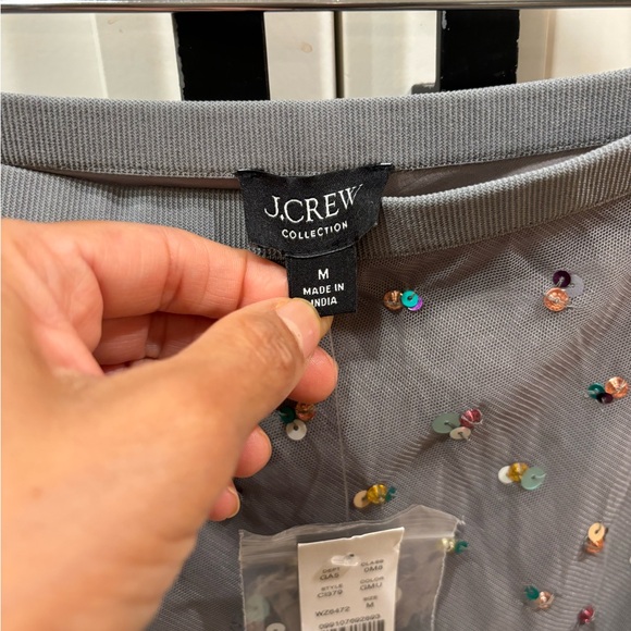 J. Crew Gwyneth Collection Gray Sequin Midi Skirt - Picture 4 of 6
